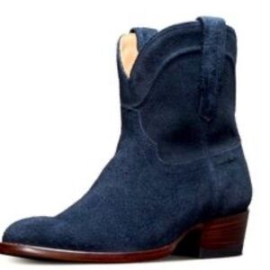 Tecovas The Lucy Navy Suede Ankle Boots